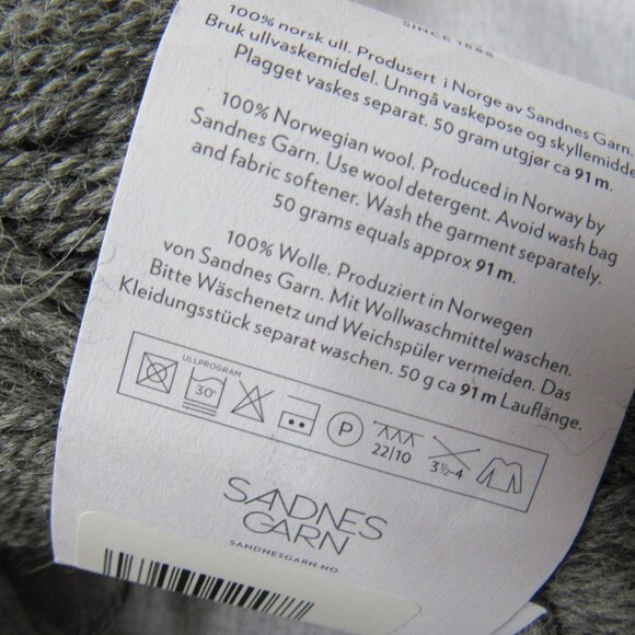 Lot of 6 balls Sandnes Garn PEER GYNT Norwegian wool yarn, 50g each, Grey - Picture 2 of 3